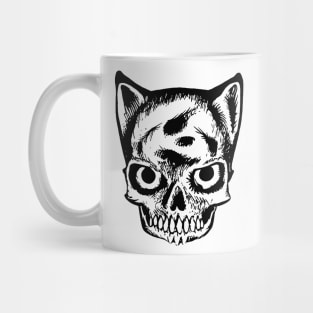 cat skull king pet cemetery classic kitty design evil cute cat happy death Mug